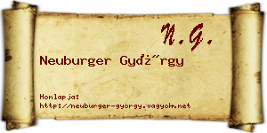 Neuburger György névjegykártya